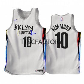 Herren NBA Brooklyn Nets Trikot Ben Simmons 10 Nike 2022-23 City Edition Weiß Swingman